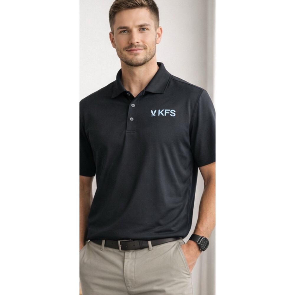 Nike Golf Dri-Fit Polo Shirt Mens XL Black KFS Logo Performance